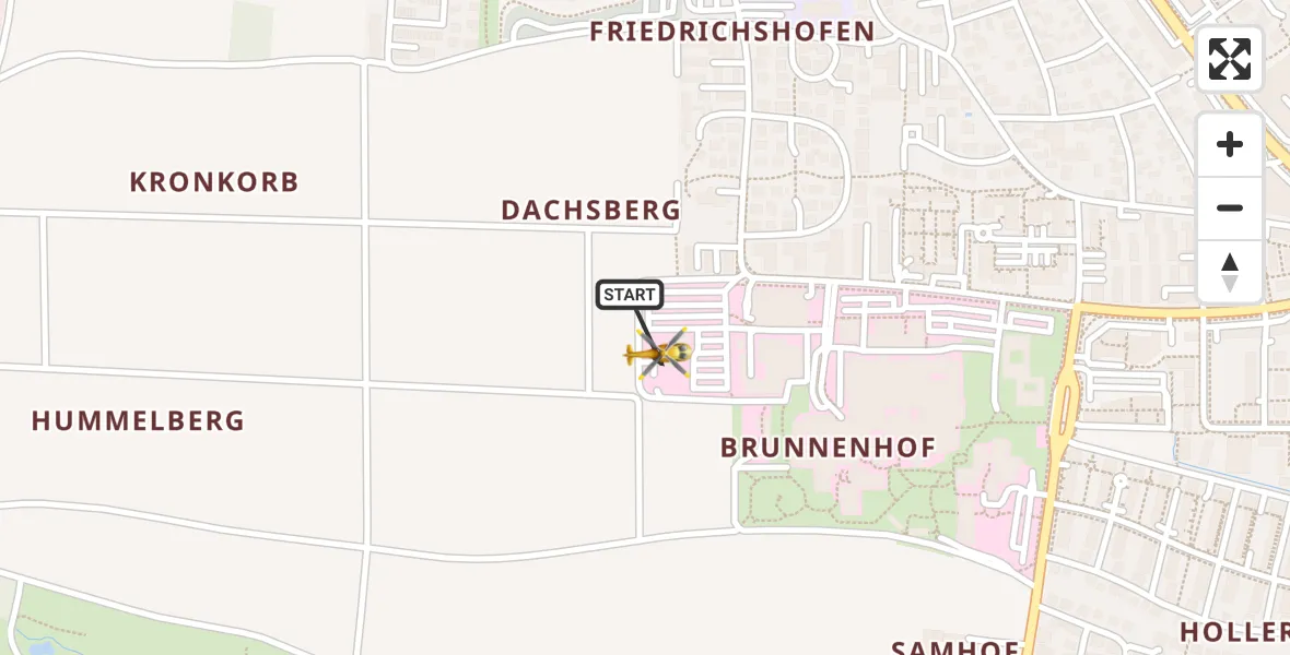 Flugroute Rettungshubschrauber Ingolstadt Hospital - Ingolstadt Hospital, 01 September 2026, 05:21