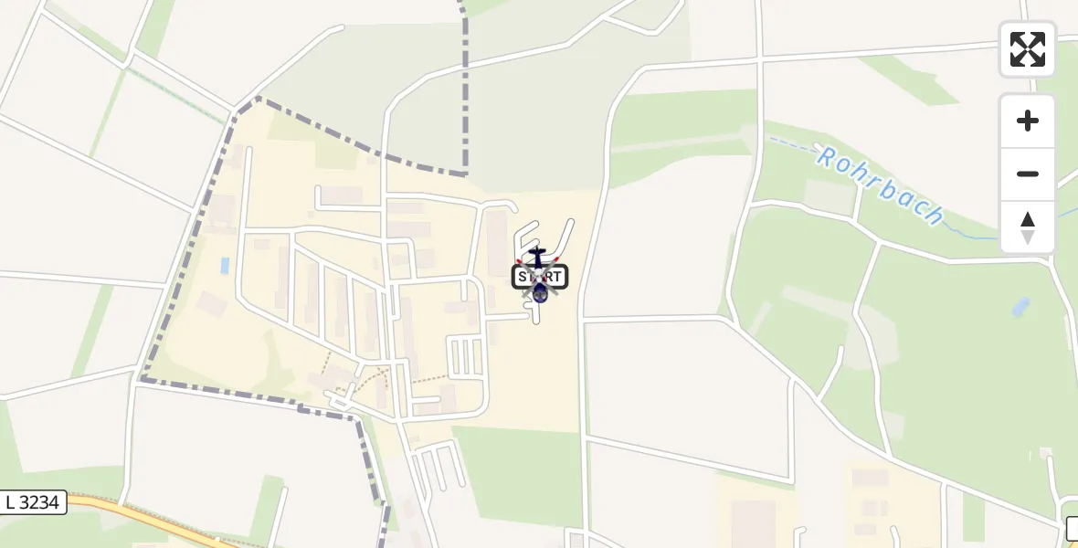 Flugroute Polizeihubschrauber Fuldatal Bundespolizei Hubschrauberlandeplatz - Fuldatal Bundespolizei Hubschrauberlandeplatz, 01 September 2026, 07:15