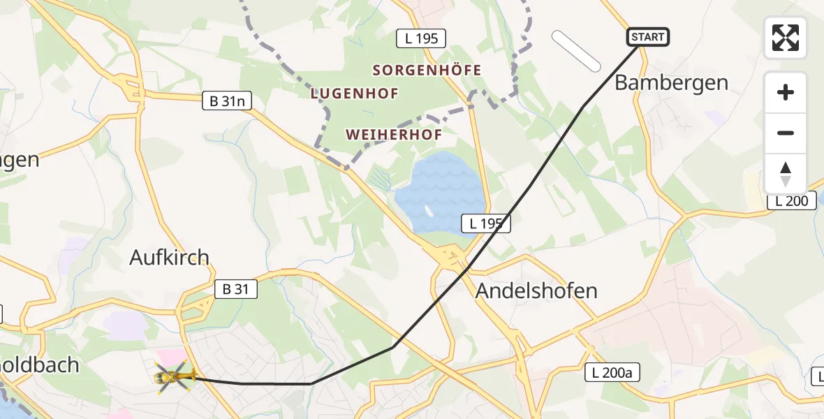 Flugroute Rettungshubschrauber Überlingen - Überlingen, 01 September 2026, 08:38