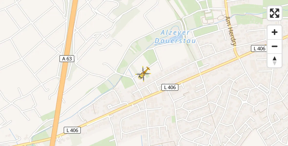 Flugroute Rettungshubschrauber Alzey - Alzey, 01 September 2026, 10:09