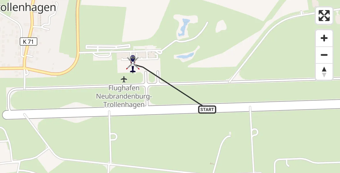 Flugroute Polizeihubschrauber Neubrandenburg Trollenhagen Flughafen - Neubrandenburg Trollenhagen Flughafen, 01 September 2026, 10:22