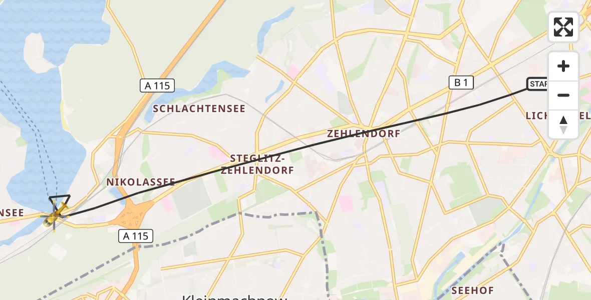 Flugroute Rettungshubschrauber Berlin - Berlin, 01 September 2026, 10:23