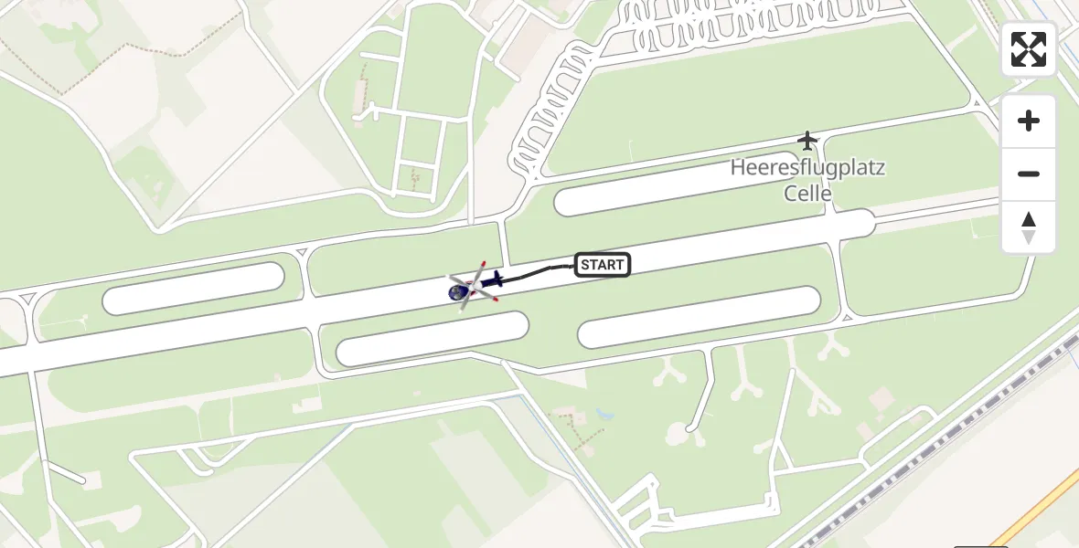 Flugroute Polizeihubschrauber Celle Army Flugplatz - Celle Army Flugplatz, 01 September 2026, 10:50