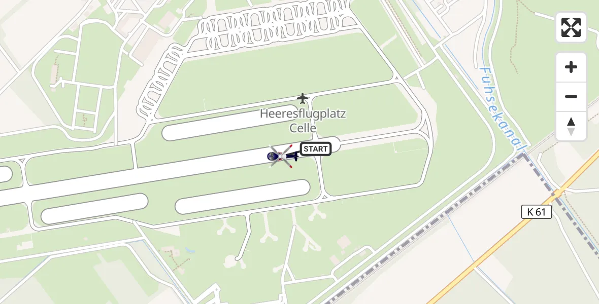Flugroute Polizeihubschrauber Celle Army Flugplatz - Celle Army Flugplatz, 01 September 2026, 10:58