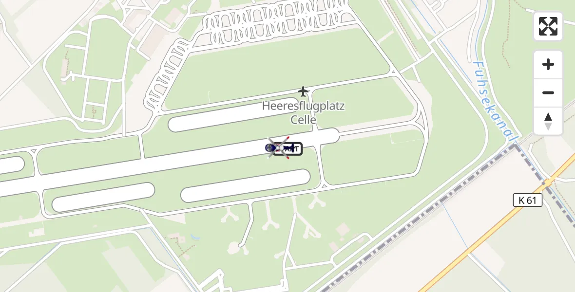 Flugroute Polizeihubschrauber Celle Army Flugplatz - Celle Army Flugplatz, 01 September 2026, 11:06