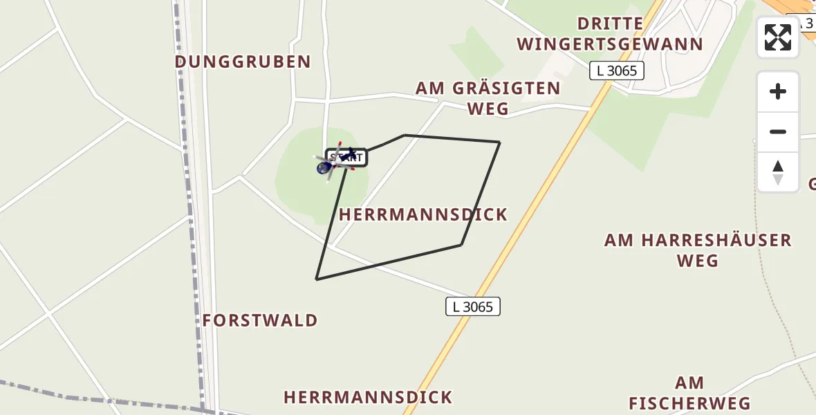 Flugroute Polizeihubschrauber Mainhausen - Mainhausen, 01 September 2026, 11:45