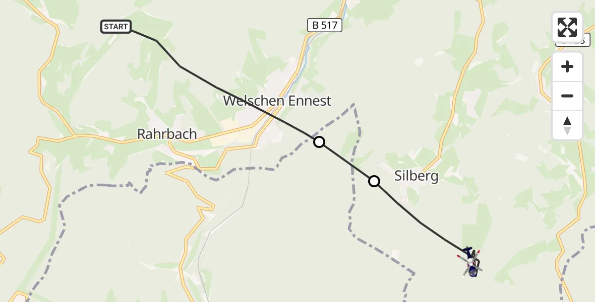 Flugroute Polizeihubschrauber Kirchhundem - Kirchhundem, 01 September 2026, 12:09