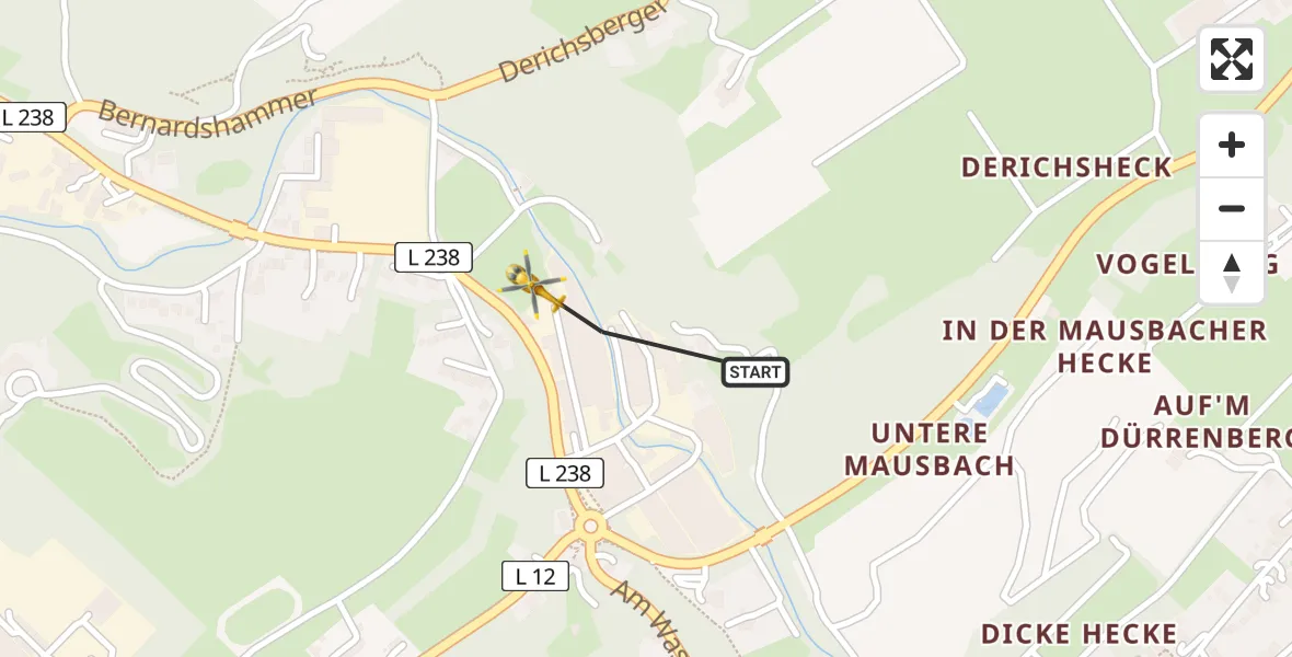 Flugroute Rettungshubschrauber Stolberg (Rhld.) - Stolberg (Rhld.), 01 September 2026, 12:29
