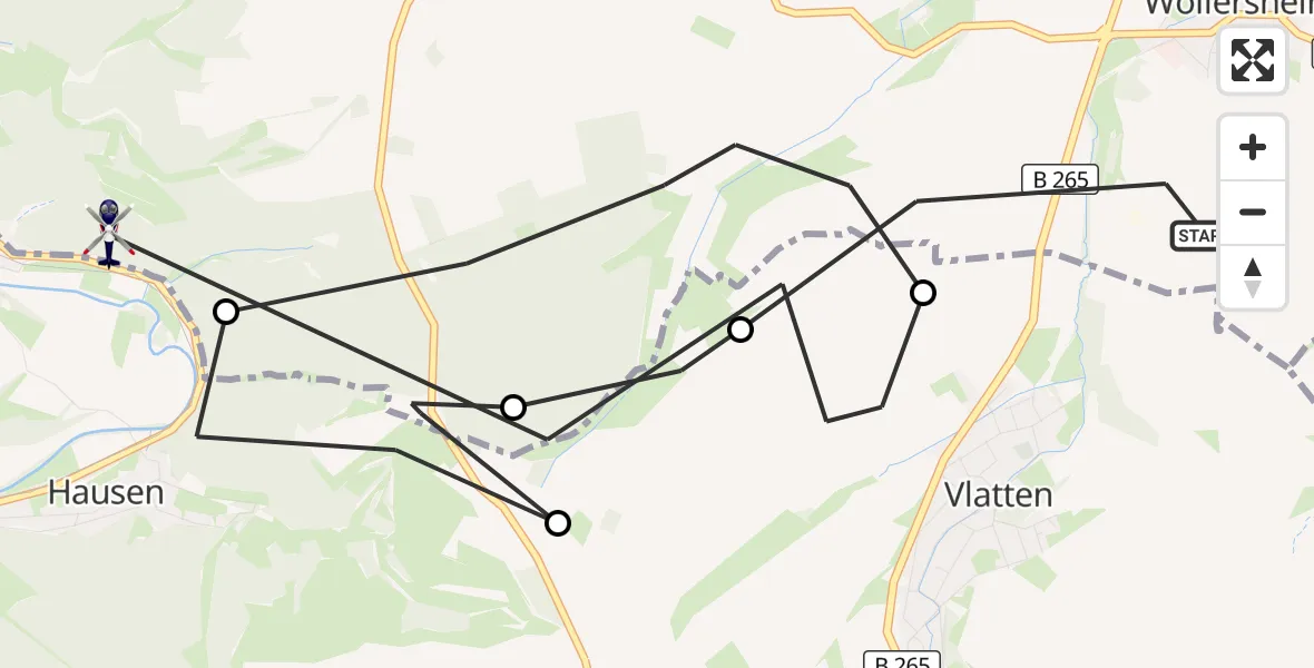 Flugroute Polizeihubschrauber Nideggen - Nideggen, 01 September 2026, 12:47
