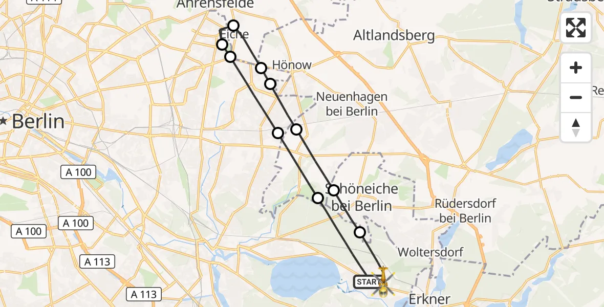 Flugroute Rettungshubschrauber Berlin - Berlin, 01 September 2026, 14:07