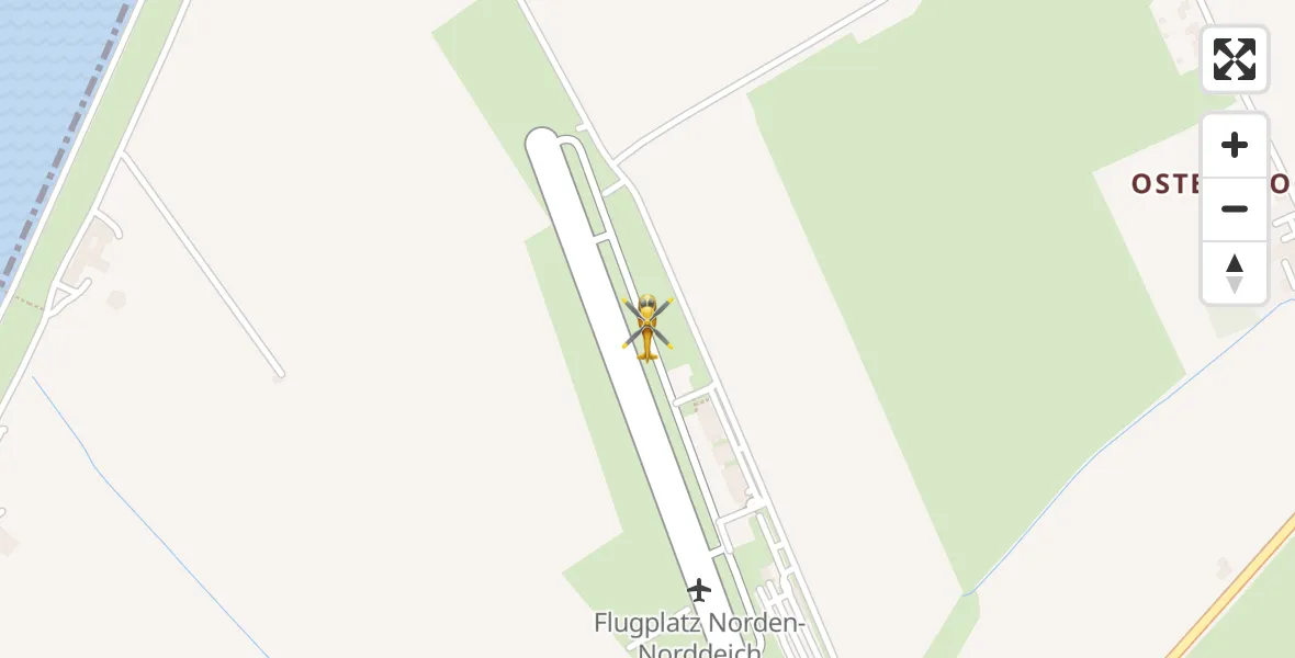 Flugroute Ambulanzhubschrauber Norden-Norddeich Flughafen - Norden-Norddeich Flughafen, 01 September 2026, 14:17