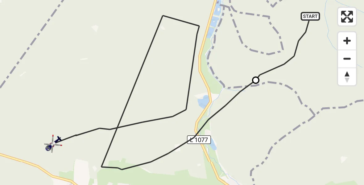 Flugroute Polizeihubschrauber Meusebach - Trockenborn-Wolfersdorf, 01 September 2026, 14:24