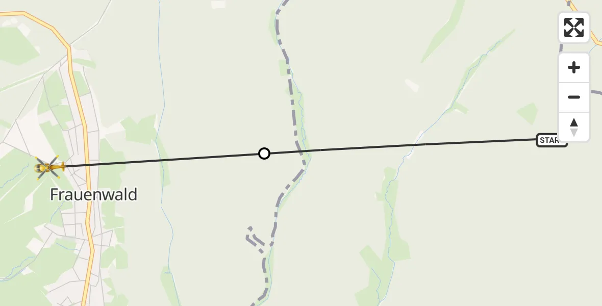 Flugroute Rettungshubschrauber Schleusegrund - Ilmenau, 01 September 2026, 16:01