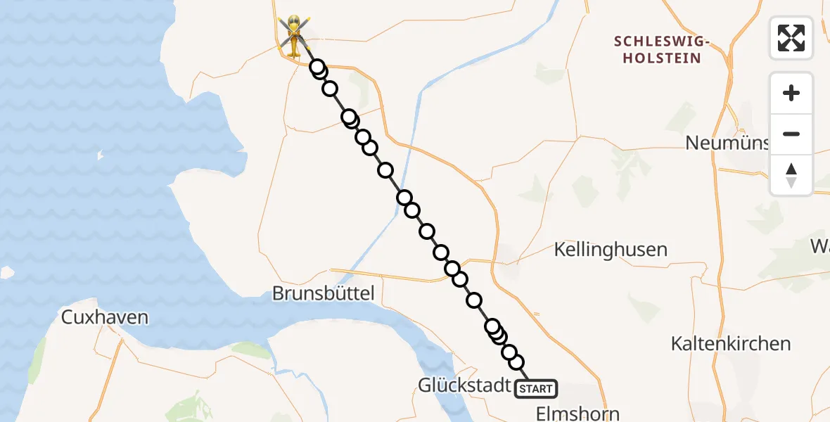Flugroute Ambulanzhubschrauber Sommerland - Heide, 01 September 2026, 16:57
