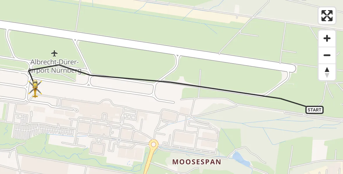 Flugroute Ambulanzhubschrauber Flughafen Nuremberg - Flughafen Nuremberg, 01 September 2026, 17:05