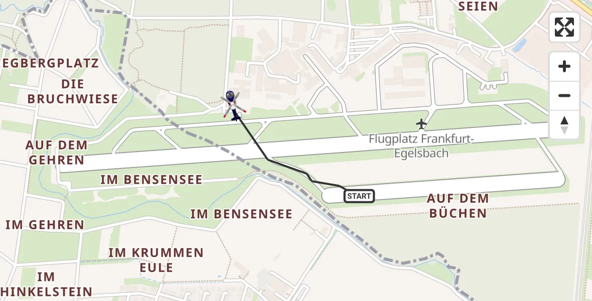 Flugroute Polizeihubschrauber Flughafen Frankfurt-Egelsbach - Flughafen Frankfurt-Egelsbach, 01 September 2026, 17:14