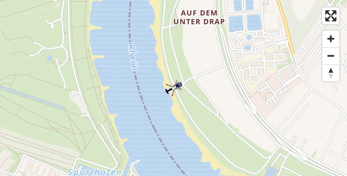 Flugroute Polizeihubschrauber Düsseldorf - Düsseldorf, 02 September 2026, 02:56