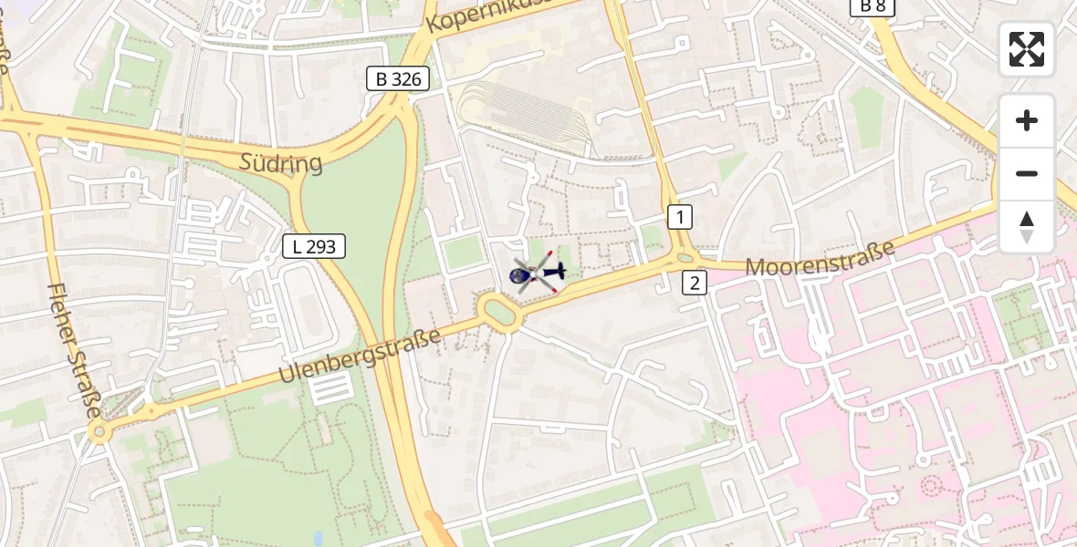 Flugroute Polizeihubschrauber Düsseldorf - Düsseldorf, 02 September 2026, 06:08