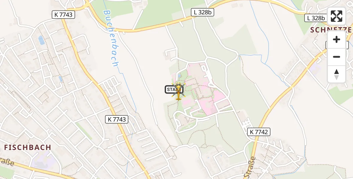 Flugroute Rettungshubschrauber Friedrichshafen Hospital - Friedrichshafen Hospital, 02 September 2026, 06:48