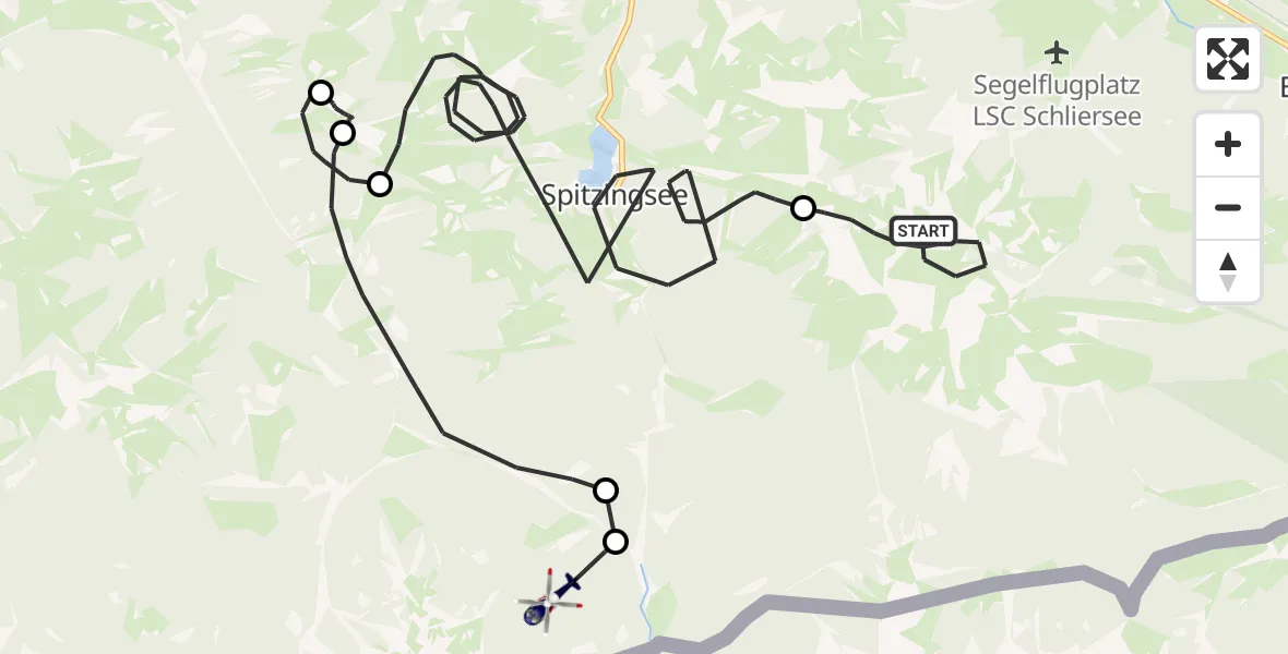 Flugroute Polizeihubschrauber Bayrischzell - Rottach-Egern, 02 September 2026, 06:51
