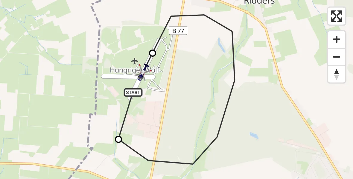 Flugroute Polizeihubschrauber Itzehoe Hungriger Wolf Flugplatz - Itzehoe Hungriger Wolf Flugplatz, 02 September 2026, 08:48