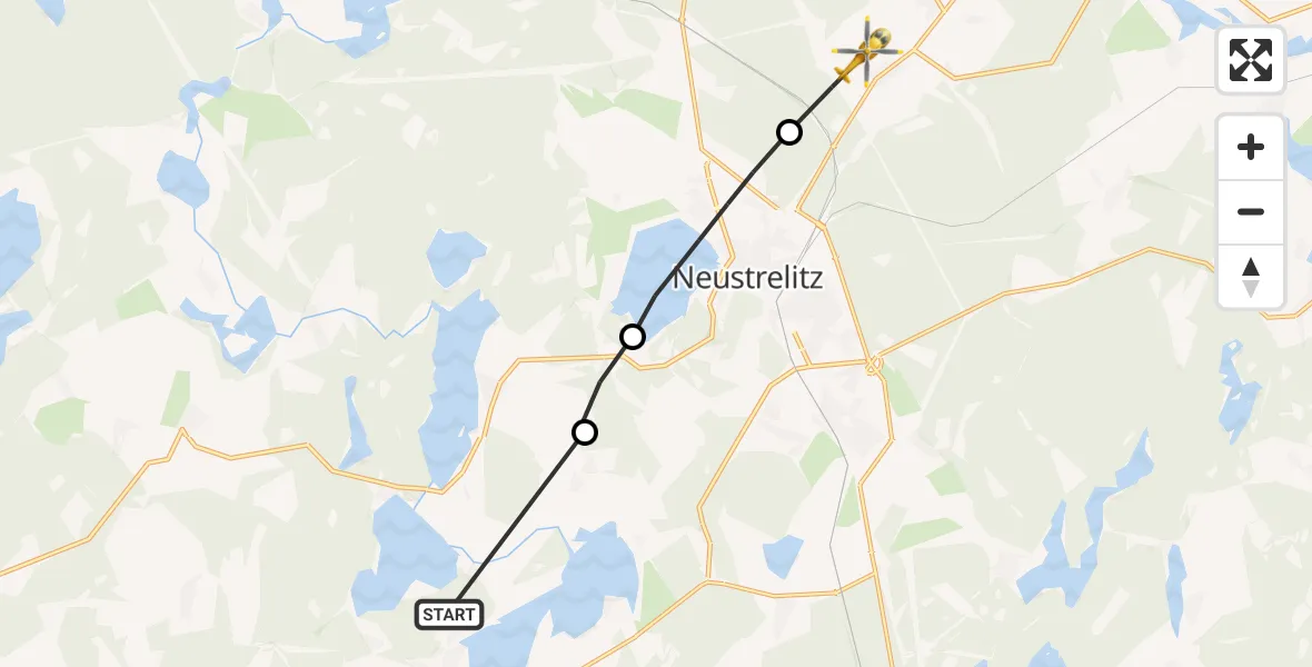Flugroute Rettungshubschrauber Wesenberg - Blumenholz, 02 September 2026, 09:06