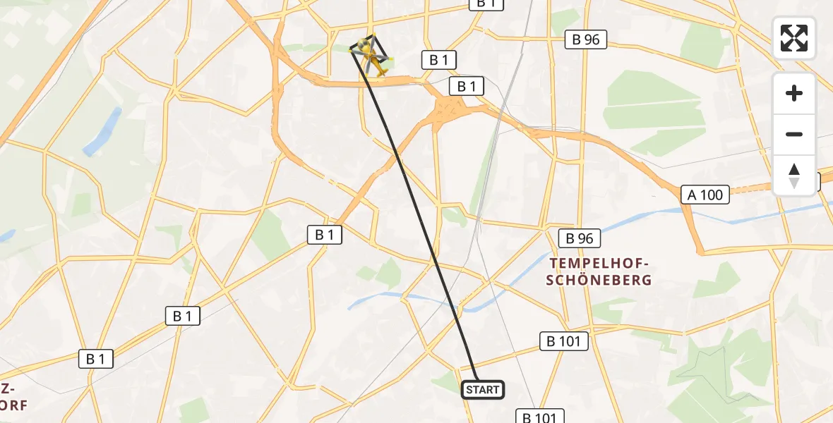 Flugroute Rettungshubschrauber Berlin - Berlin, 02 September 2026, 09:45
