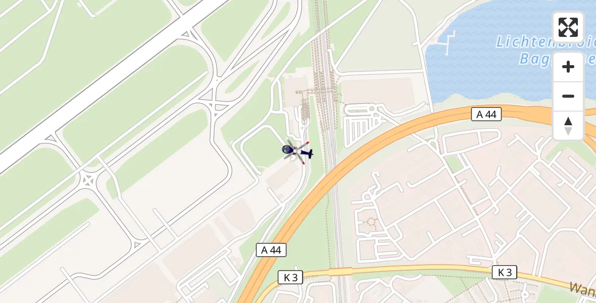 Flugroute Polizeihubschrauber Düsseldorf Flughafen - Düsseldorf Flughafen, 02 September 2026, 10:01