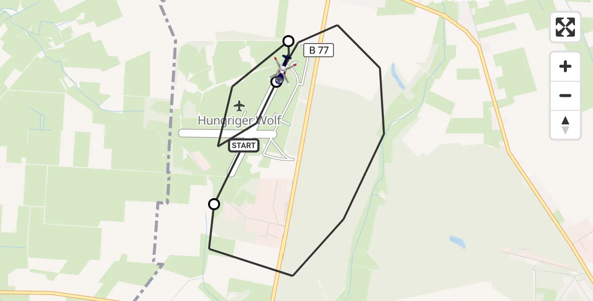 Flugroute Polizeihubschrauber Itzehoe Hungriger Wolf Flugplatz - Hohenlockstedt, 02 September 2026, 10:21