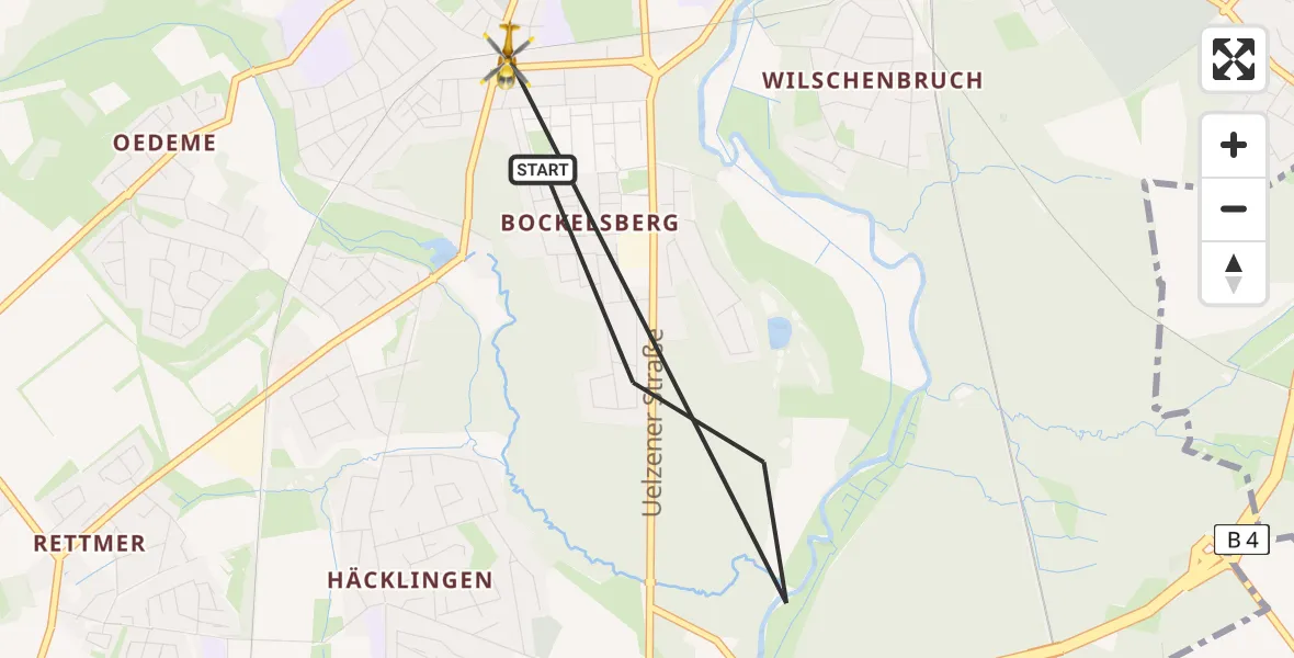 Flugroute Rettungshubschrauber Lüneburg - Lüneburg, 02 September 2026, 11:11