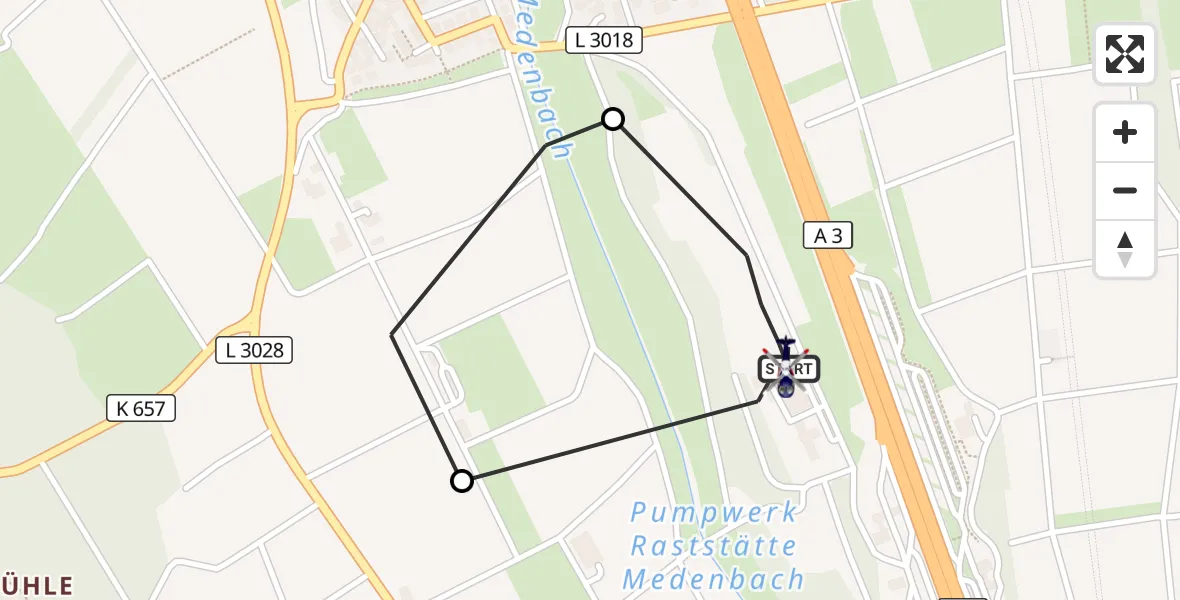Flugroute Polizeihubschrauber Autobahn Police Wiesbaden Hubschrauberlandeplatz - Autobahn Police Wiesbaden Hubschrauberlandeplatz, 02 September 2026, 12:53