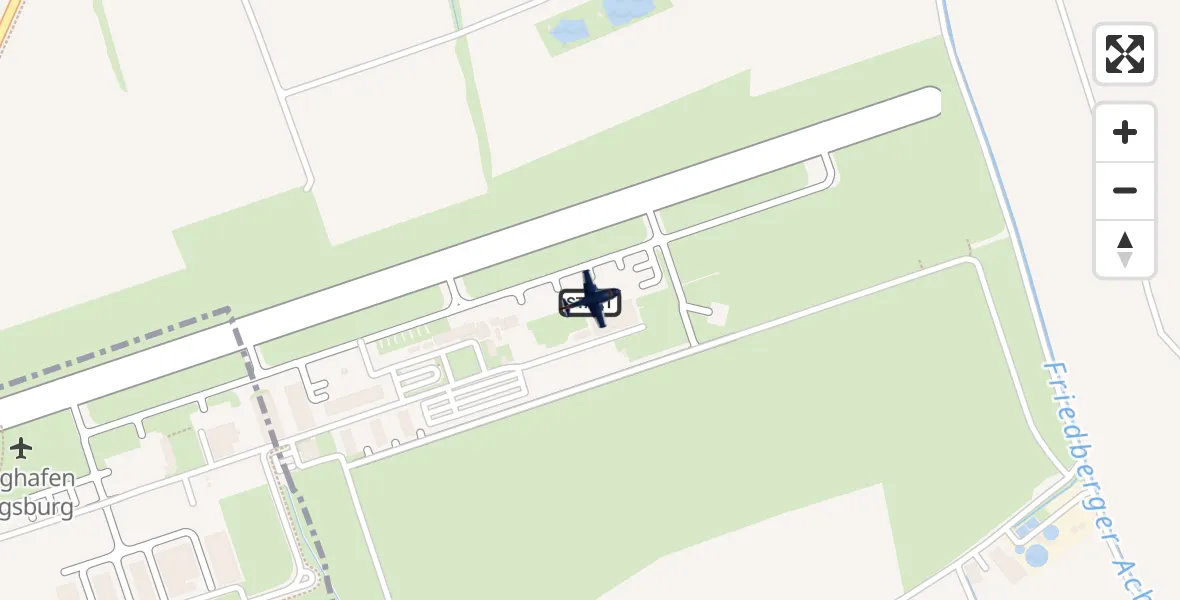 Flugroute Polizeiflugzeug Augsburg Flughafen - Augsburg Flughafen, 02 September 2026, 12:56