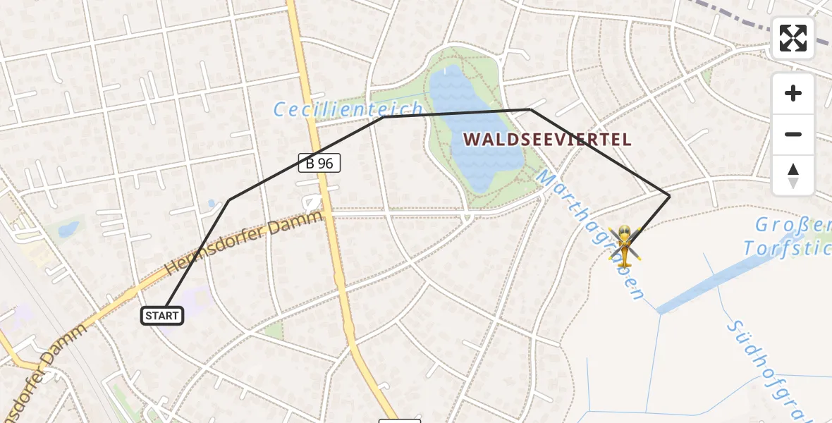 Flugroute Rettungshubschrauber Berlin - Berlin, 02 September 2026, 13:07