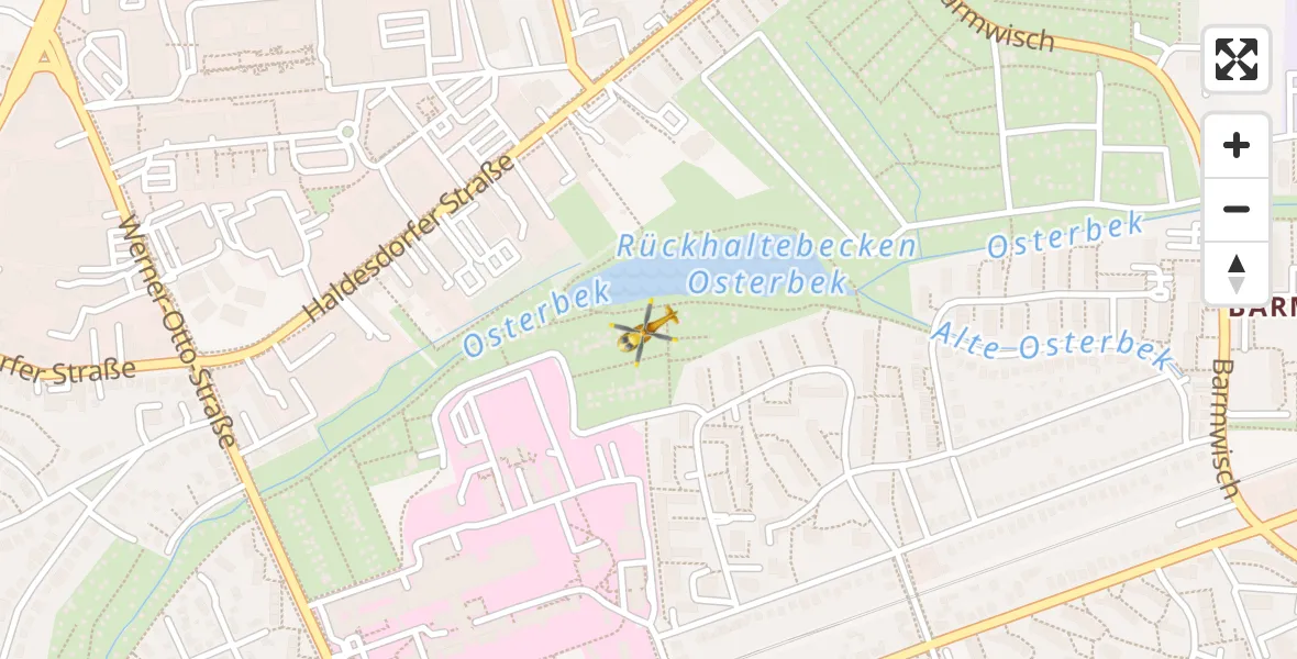 Flugroute Rettungshubschrauber Hamburg Military Hospital - Hamburg Military Hospital, 02 September 2026, 13:58