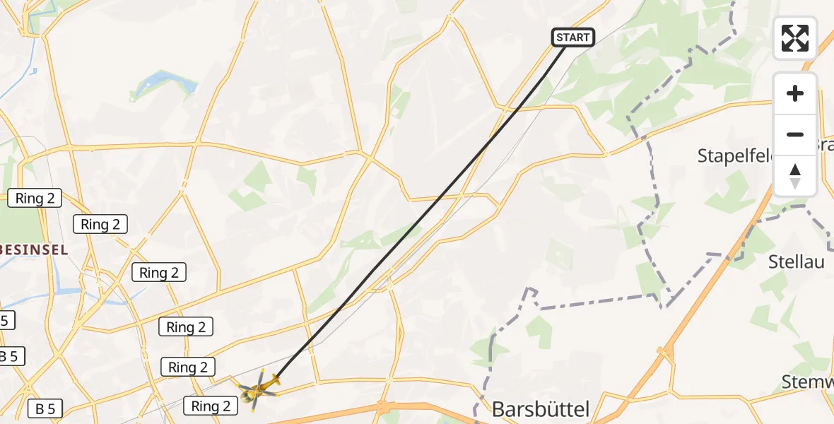 Flugroute Rettungshubschrauber Hamburg - Hamburg, 02 September 2026, 15:58