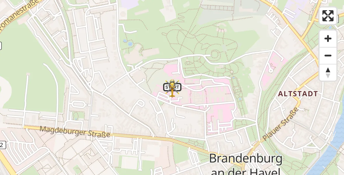 Flugroute Rettungshubschrauber Brandenburg an der Havel - Brandenburg an der Havel, 03 September 2026, 04:48