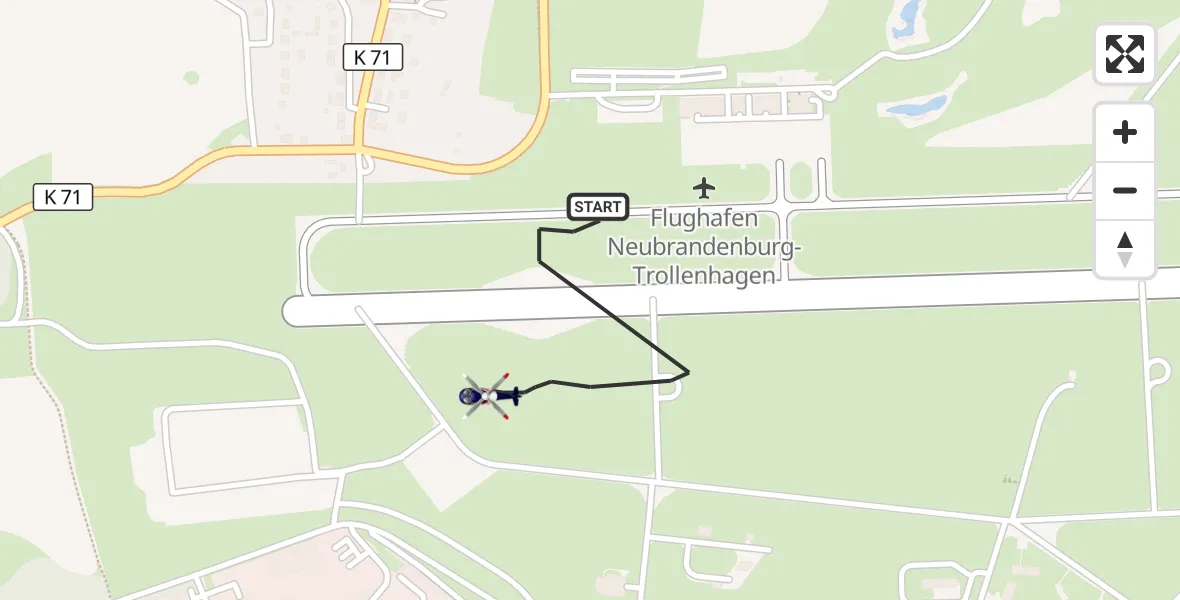 Flugroute Polizeihubschrauber Neubrandenburg Trollenhagen Flughafen - Neubrandenburg Trollenhagen Flughafen, 03 September 2026, 05:26