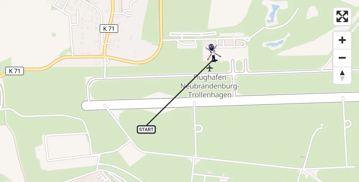 Flugroute Polizeihubschrauber Neubrandenburg Trollenhagen Flughafen - Neubrandenburg Trollenhagen Flughafen, 03 September 2026, 05:31