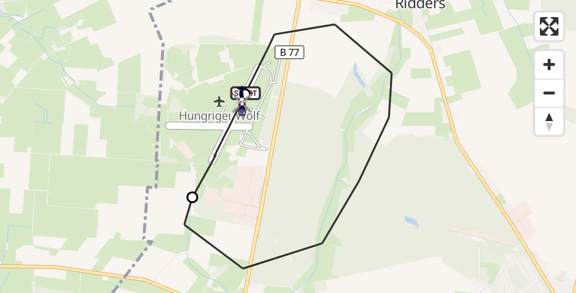 Flugroute Polizeihubschrauber Itzehoe Hungriger Wolf Flugplatz - Itzehoe Hungriger Wolf Flugplatz, 03 September 2026, 07:29