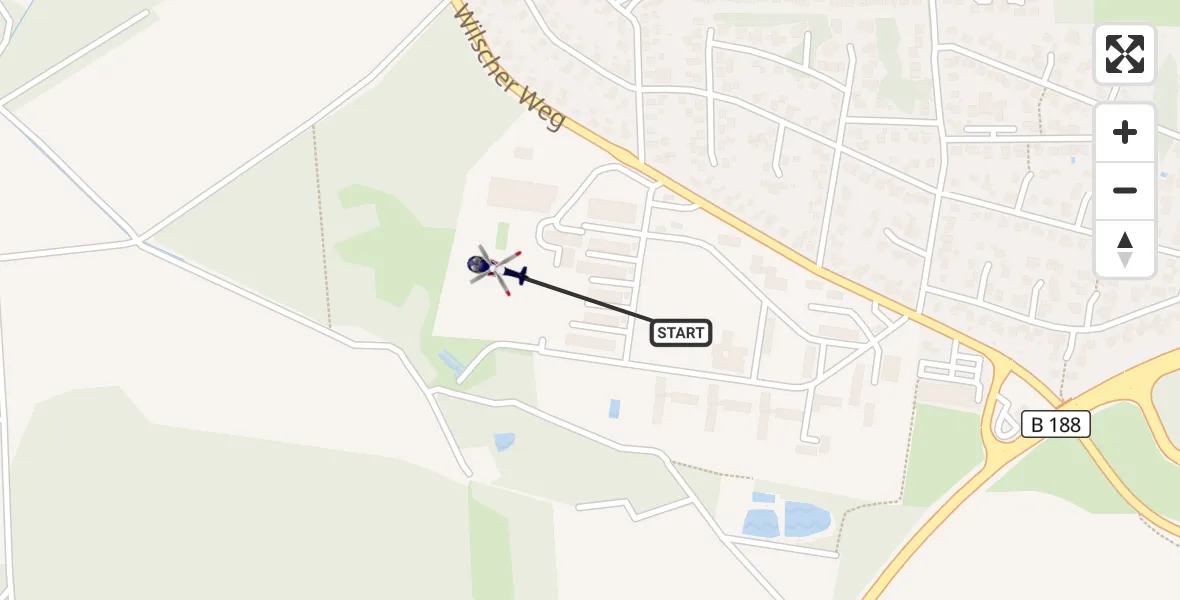 Flugroute Polizeihubschrauber Gifhorn Bundespolizei Hubschrauberlandeplatz - Gifhorn Bundespolizei Hubschrauberlandeplatz, 03 September 2026, 08:27
