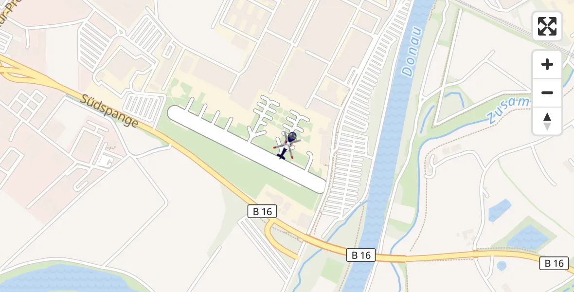 Flugroute Polizeihubschrauber Donauwörth Hubschrauberlandeplatz - Donauwörth Hubschrauberlandeplatz, 03 September 2026, 09:44