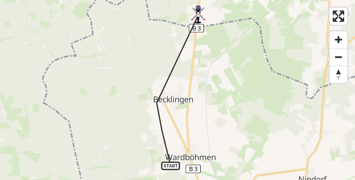 Flugroute Polizeihubschrauber Lohheide - Wietzendorf, 03 September 2026, 10:48