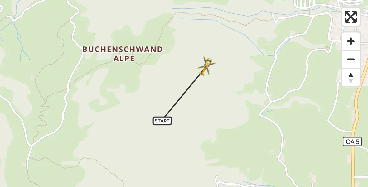 Flugroute Rettungshubschrauber Ofterschwang - Ofterschwang, 03 September 2026, 11:57