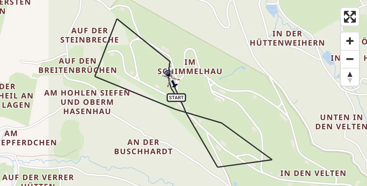 Flugroute Polizeihubschrauber Engelskirchen - Engelskirchen, 03 September 2026, 12:10