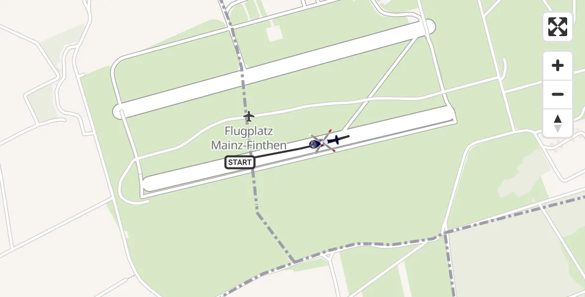 Flugroute Polizeihubschrauber Mainz-Finthen Flugplatz - Mainz-Finthen Flugplatz, 03 September 2026, 12:55
