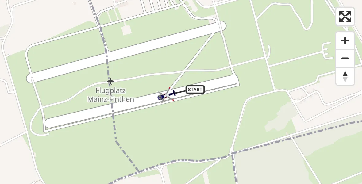 Flugroute Polizeihubschrauber Mainz-Finthen Flugplatz - Mainz-Finthen Flugplatz, 03 September 2026, 13:03