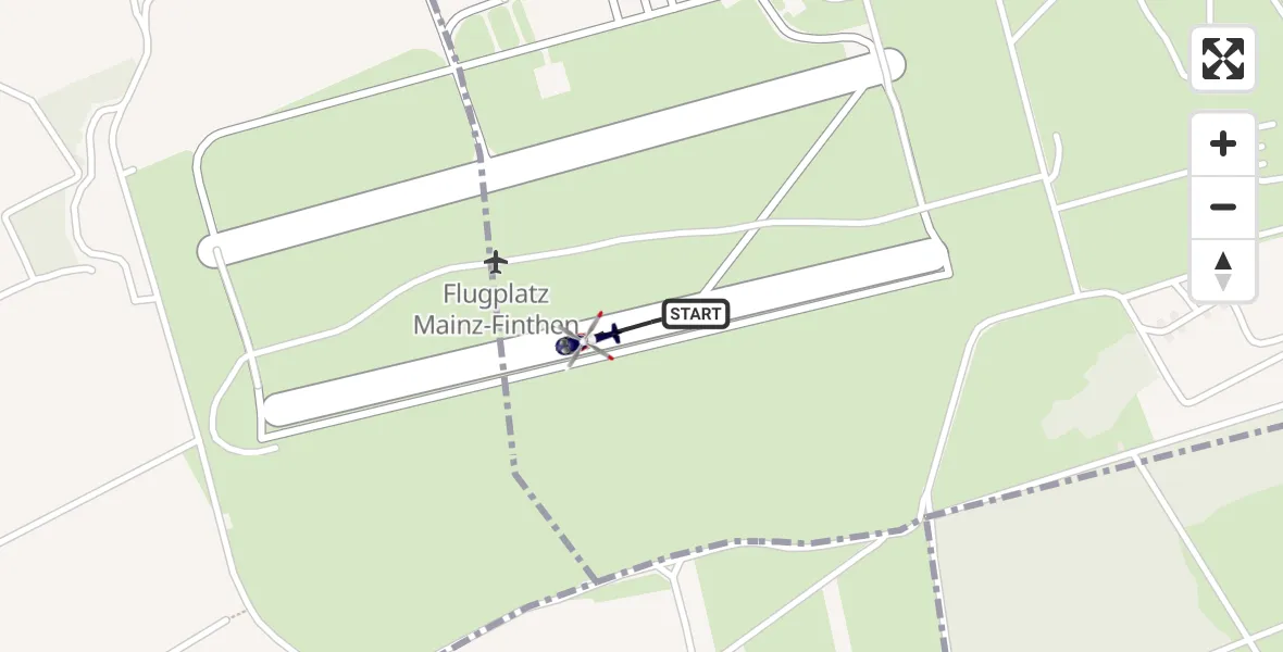 Flugroute Polizeihubschrauber Mainz-Finthen Flugplatz - Mainz-Finthen Flugplatz, 03 September 2026, 13:06