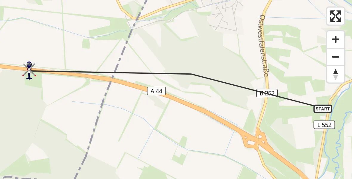 Flugroute Polizeihubschrauber Warburg - Diemelstadt, 03 September 2026, 13:25