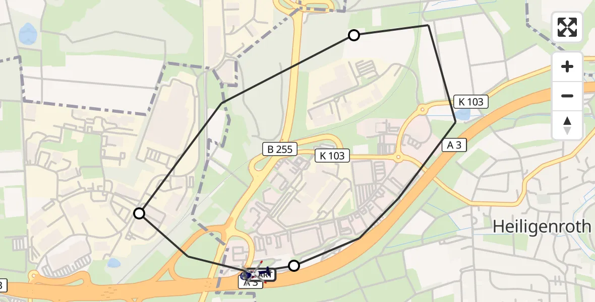 Flugroute Polizeihubschrauber Autobahn Police Heiligenroth Hubschrauberlandeplatz - Autobahn Police Heiligenroth Hubschrauberlandeplatz, 03 September 2026, 14:23