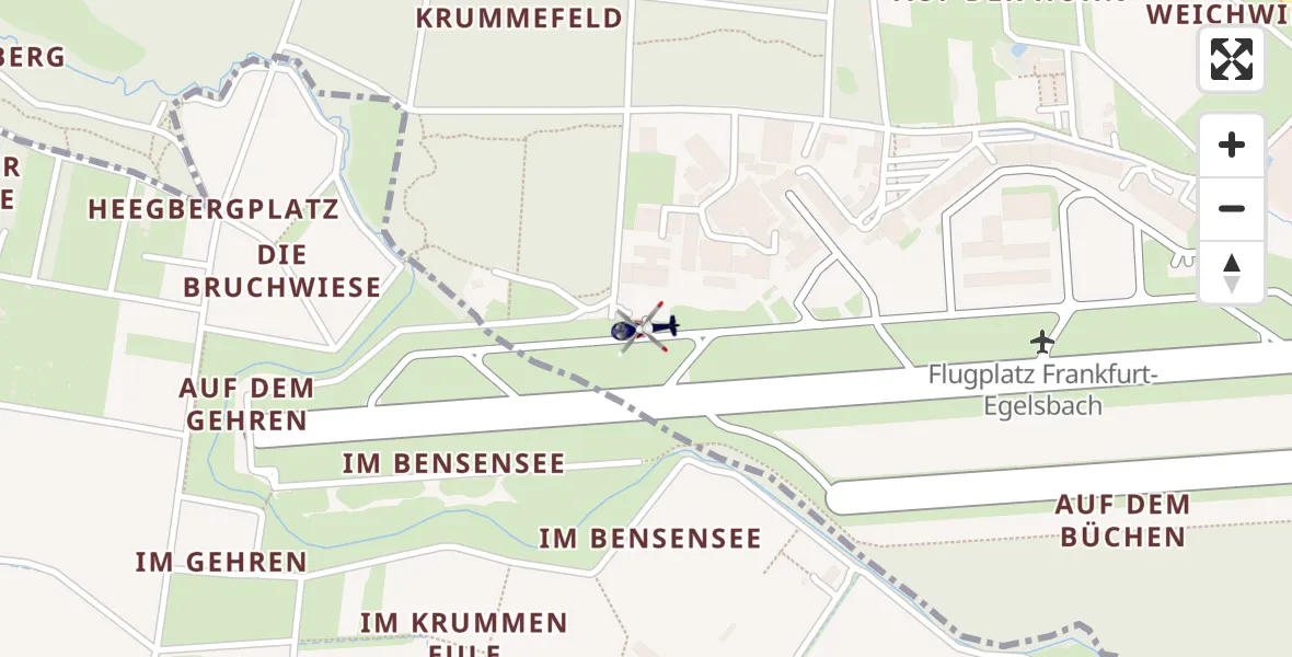 Flugroute Polizeihubschrauber Flughafen Frankfurt-Egelsbach - Flughafen Frankfurt-Egelsbach, 03 September 2026, 14:43